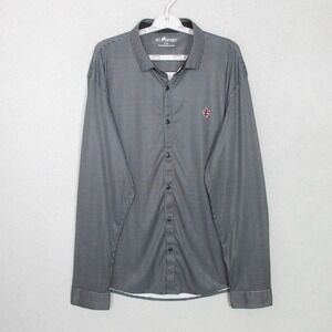 HL Sport Performance Luxury Shirt Mens 2XL Tailored Fit Black White Micro Check